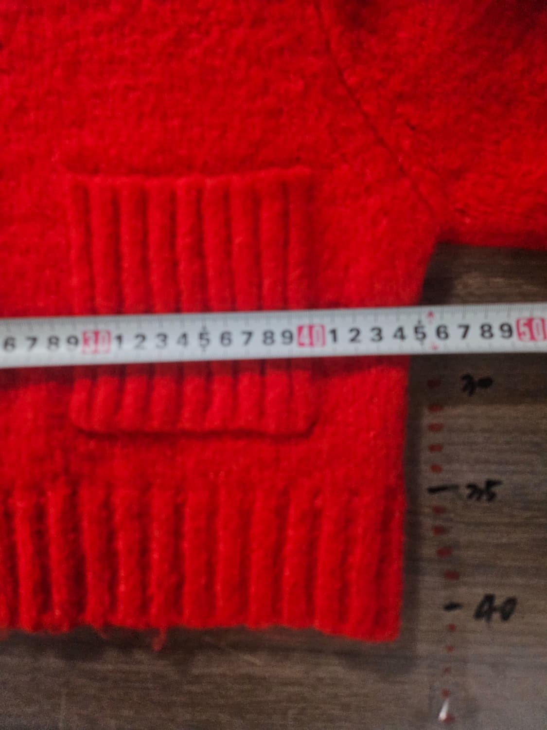 ZARA  자라 레드 크롭 니트 포켓 니트  S 상품이미지3