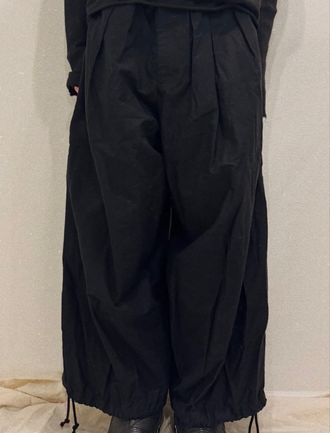 요지야마모토 뿌르옴므 17s/s 백로고 와이드 개버딘 벌룬 팬츠 상품이미지1