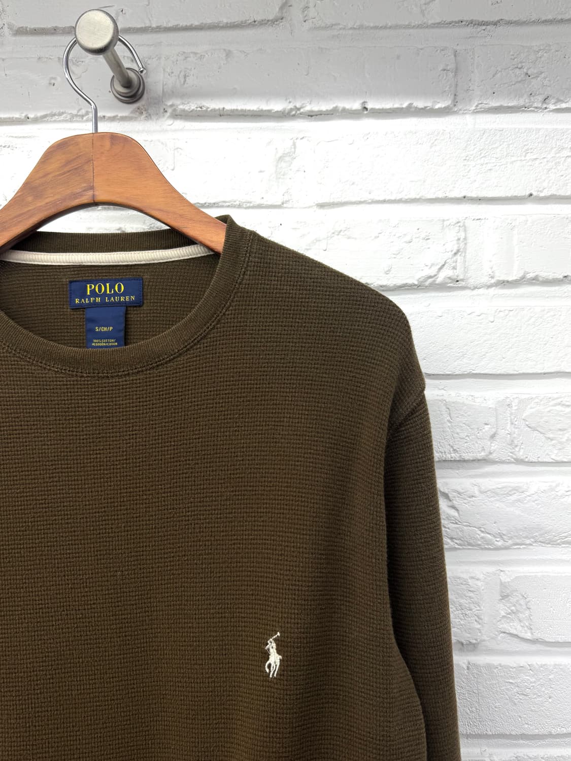 폴로 카키 와플 니트 상품이미지4