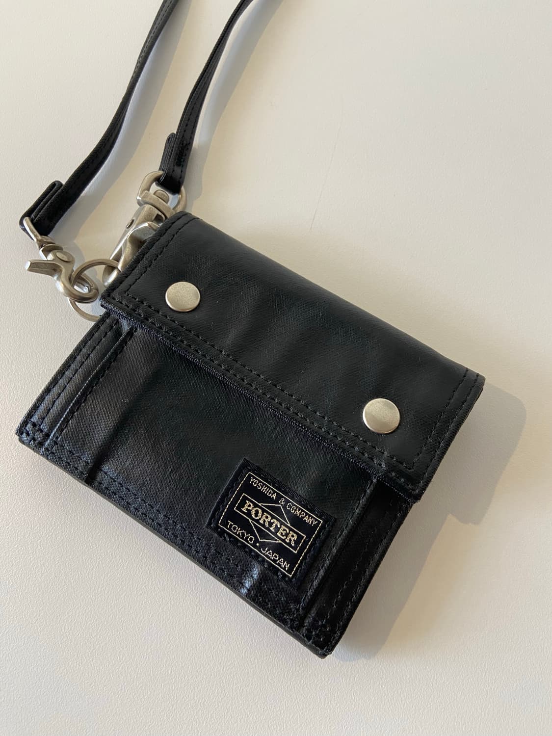요시다포터 블랙 반지갑 + 스트랩 상품이미지2