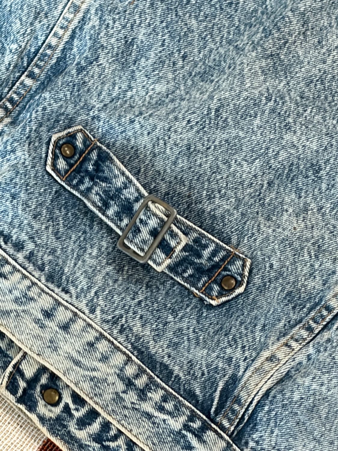 90s 빅존 제팬 스노우 워시드 크롭 데님 자켓 상품이미지8