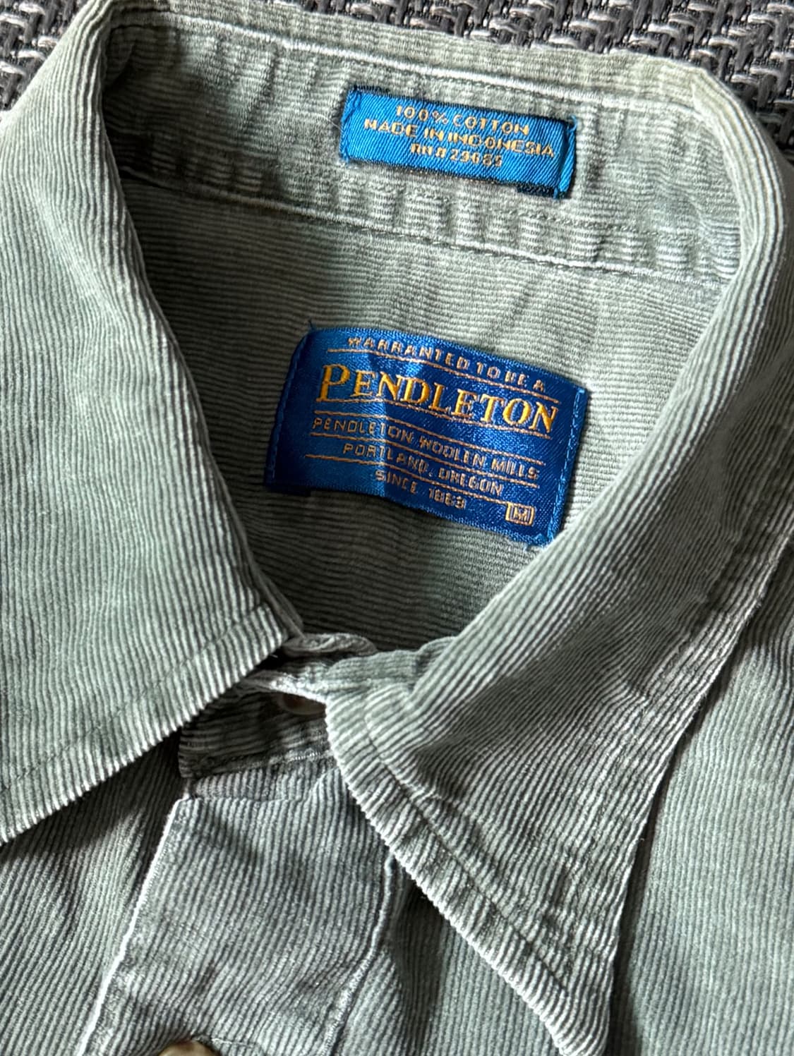 펜들턴 세이지 그린 투포켓 코듀로이 셔츠 (105-108) 상품이미지3