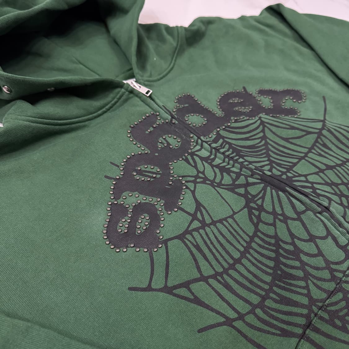 Sp5der 스파이더 후드집업 그린 상품이미지2