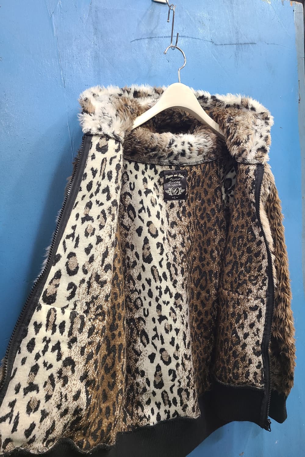 일본 빈티지 레오파드 호피털 퍼후드자켓like떠그클럽 상품이미지4