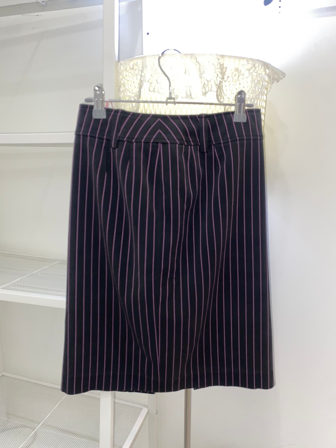 일본빈티지 블랙핑크 미디스커트 상품이미지1