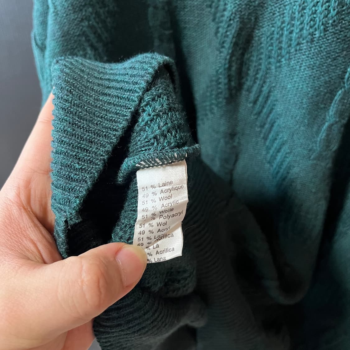 70s 라코스테 프랑스 메이드 케이블 니트  상품이미지8