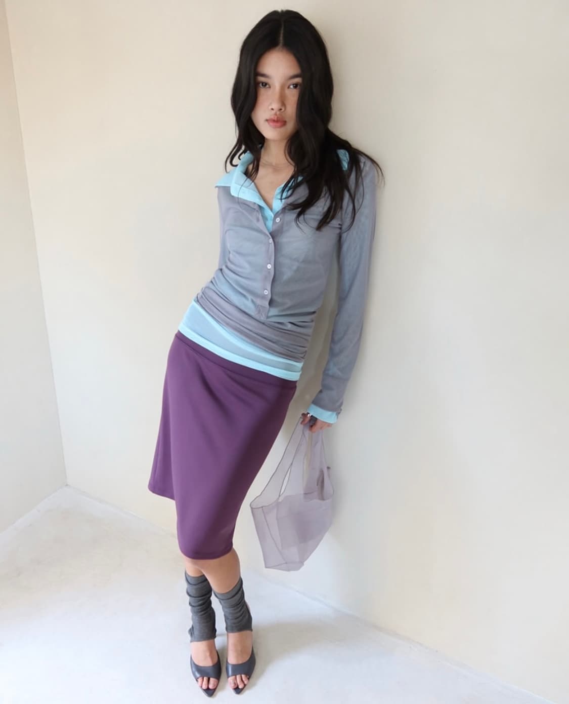 mmmcorp See-through Collar T-shirts_Grey 상품이미지1