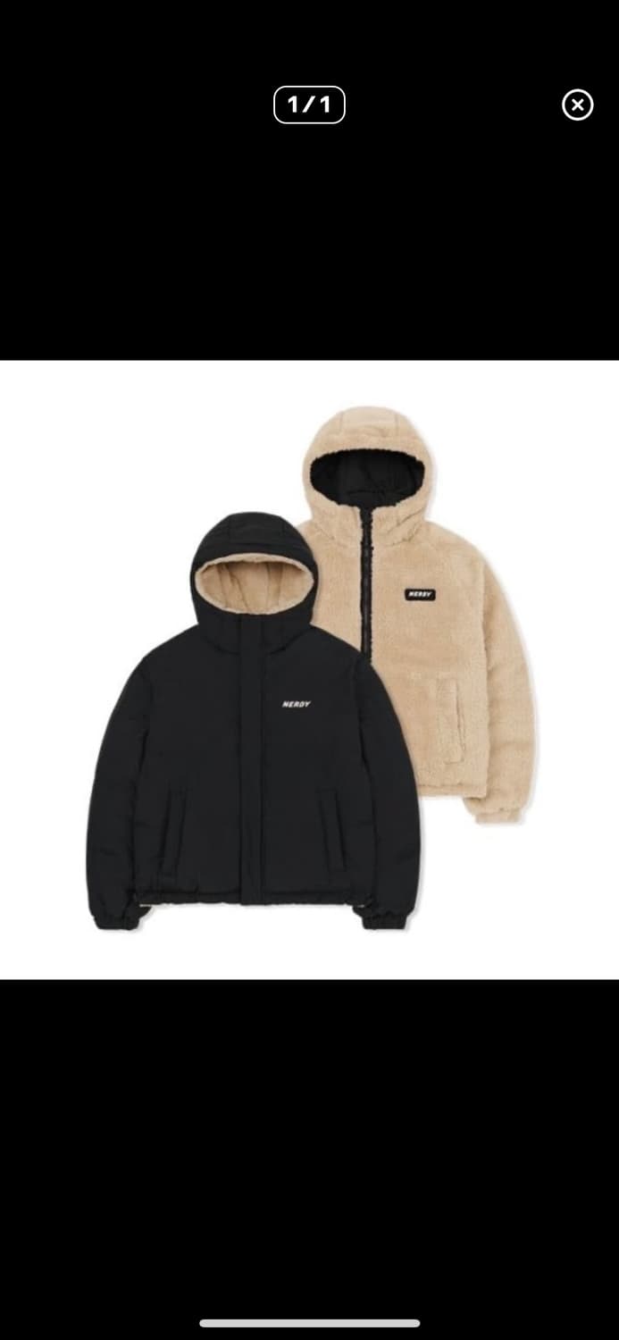 Nerdy 플리스 리버시블 다운 자켓 블랙 M 상품이미지1