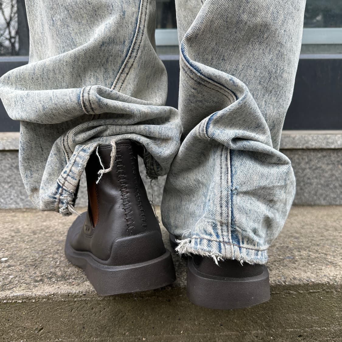 00s 디젤 스퀘어토 가죽 부츠 상품이미지10