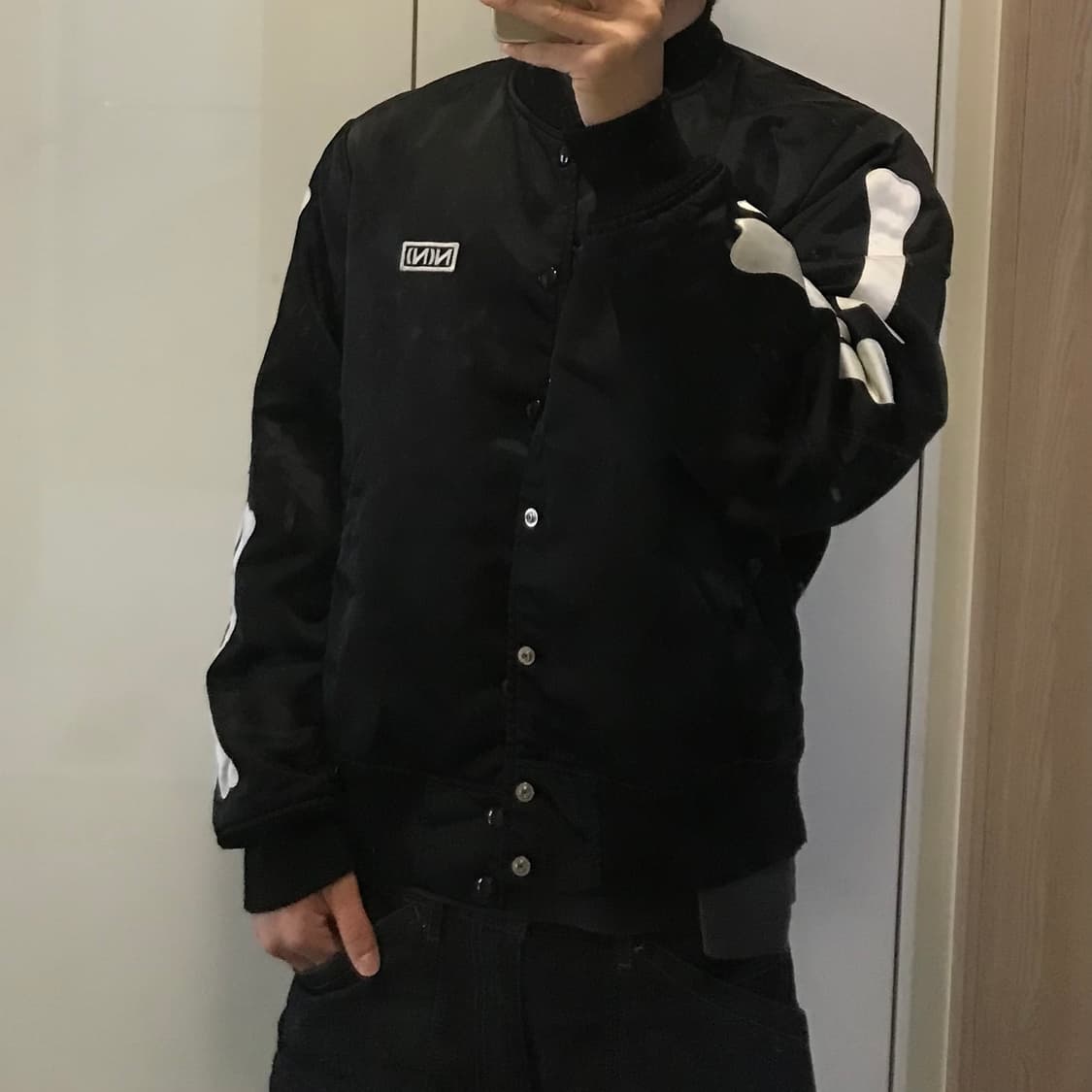 넘버나인 본 배색 블루종 자켓 상품이미지1