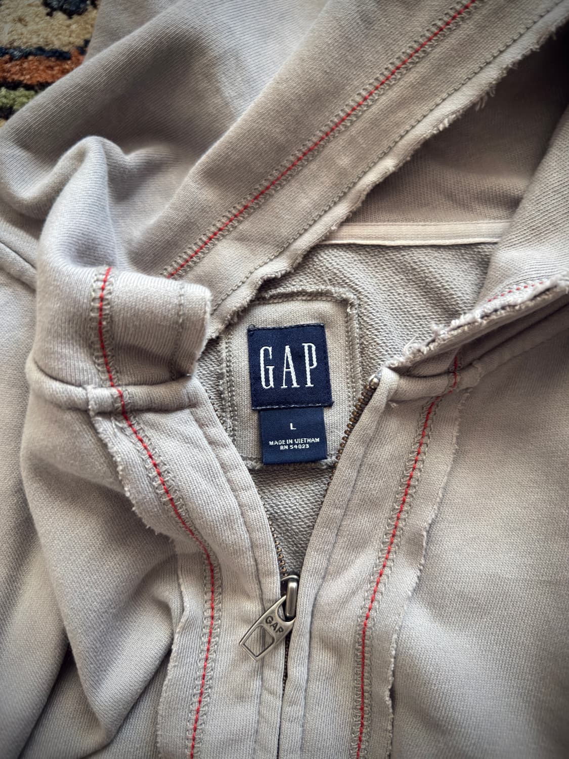 90s Old Gap Selvede line Hood zip-up 상품이미지8