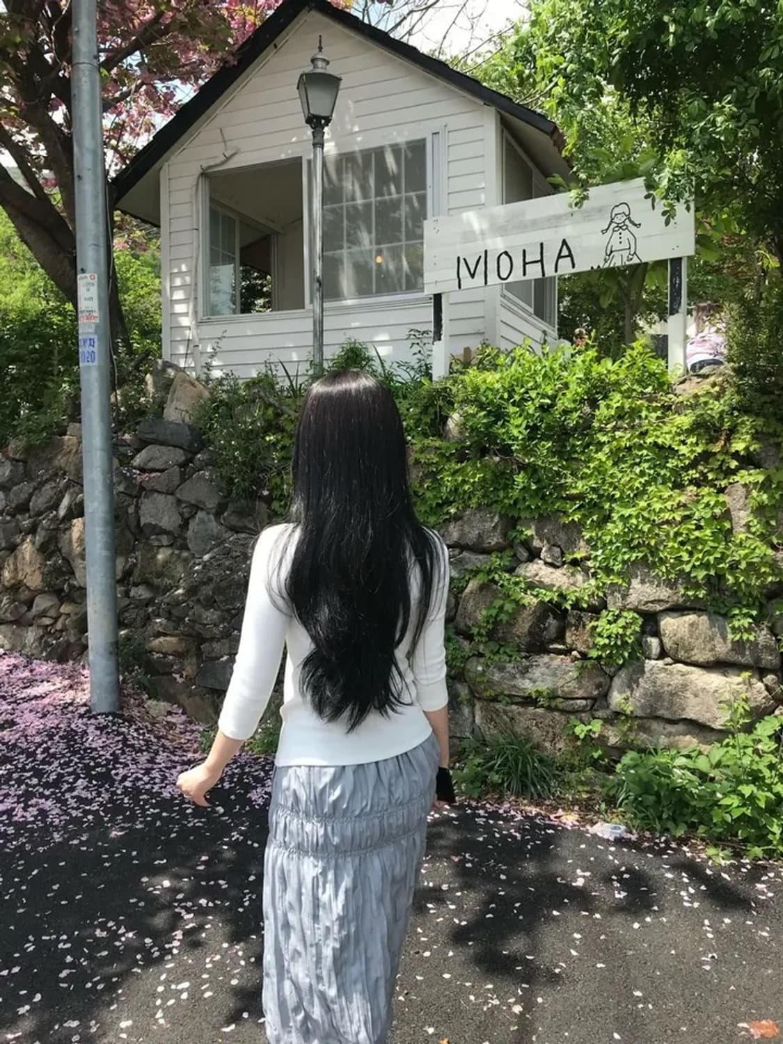 베락 벌룬 롱 밴딩 스커트 블루 그레이 실버 상품이미지7