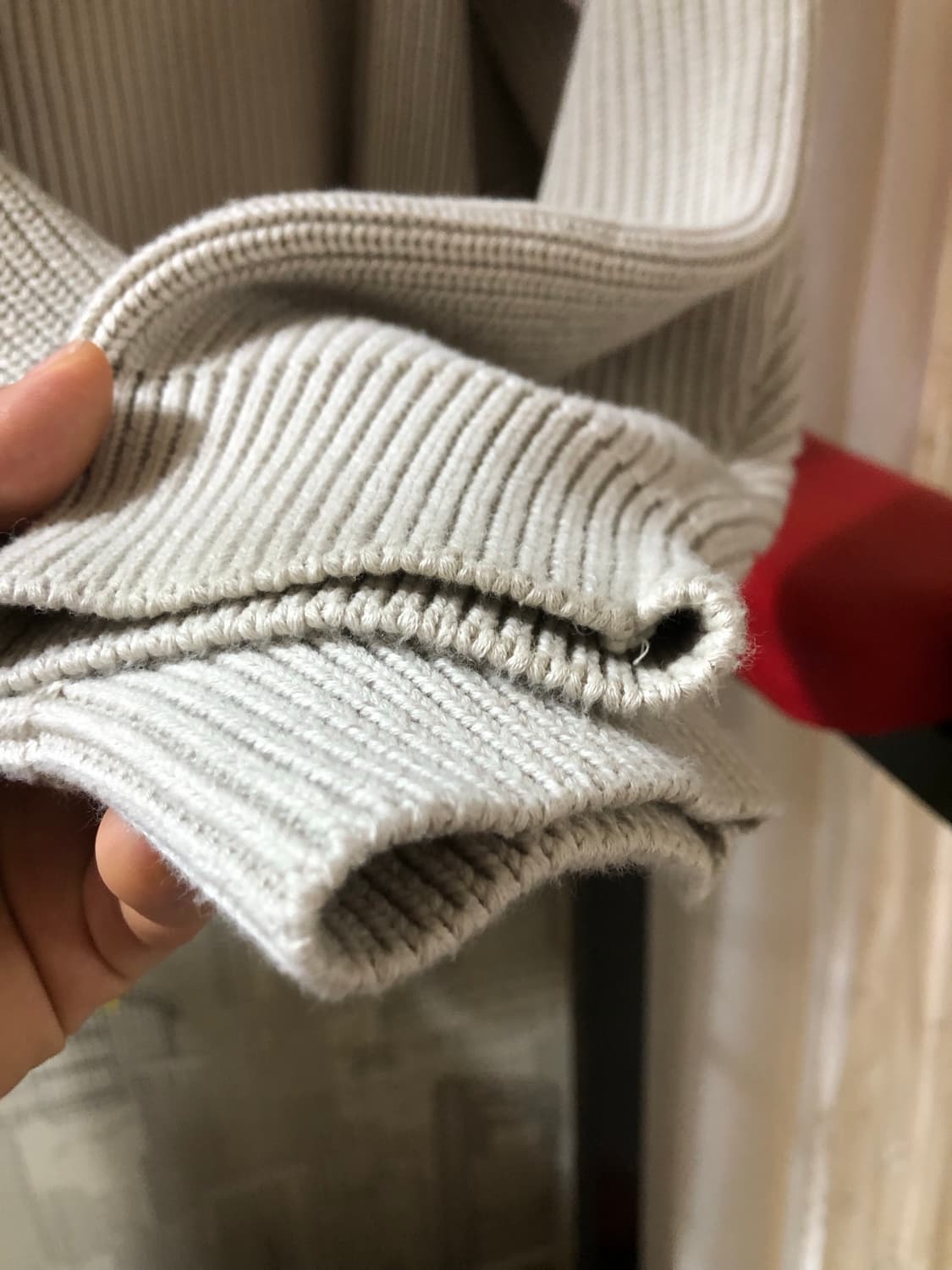 무신사 스탠다드 리브드 니트 후드 집업 s 상품이미지7