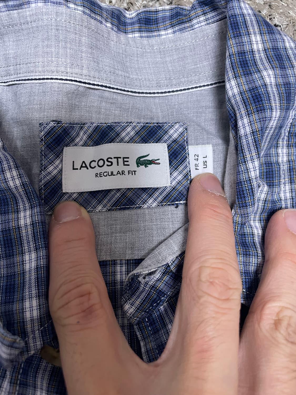 라코스테 체크 긴팔셔츠 사이즈 105 상품이미지4