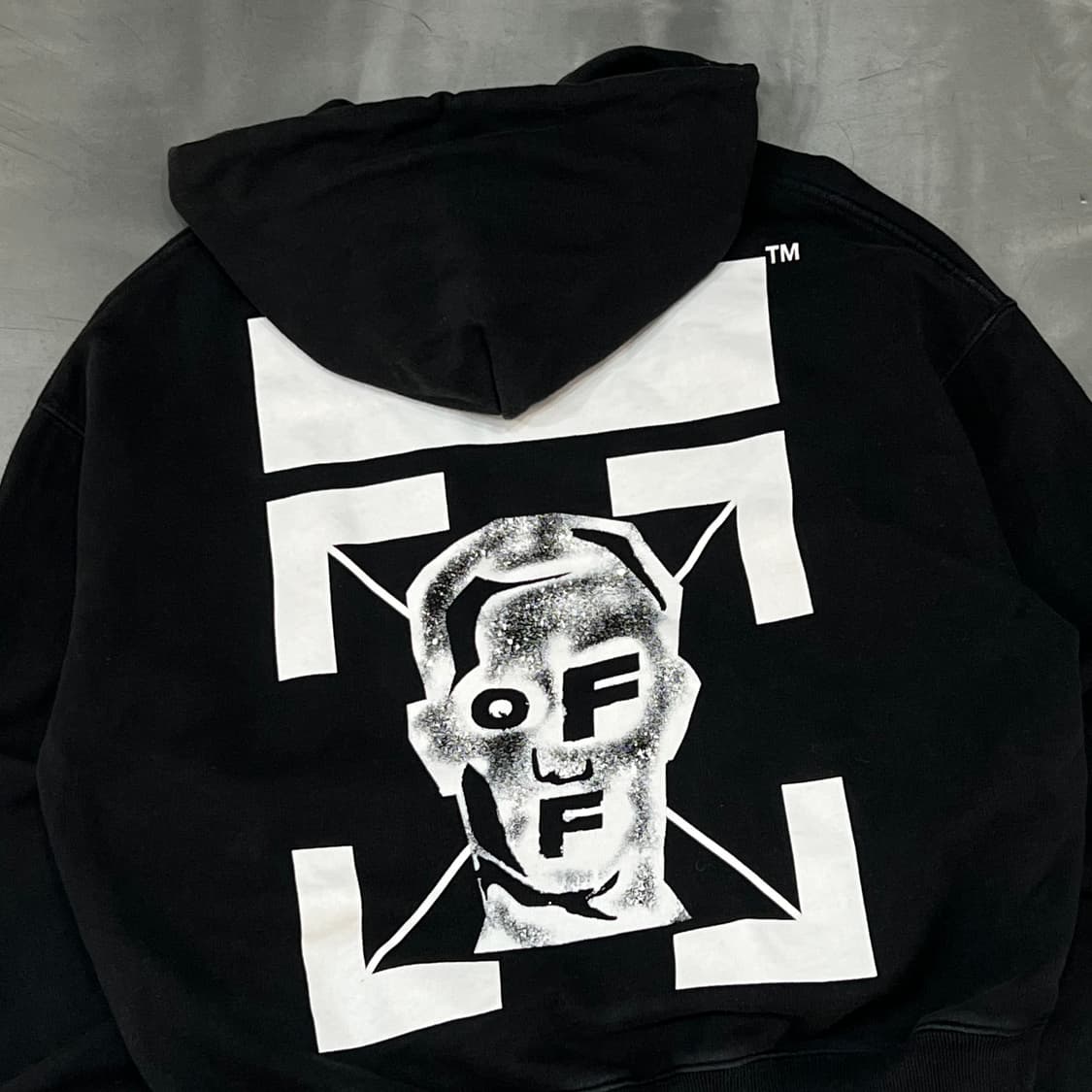  오프화이트 페이스 프린팅 후드티 y16383 상품이미지5