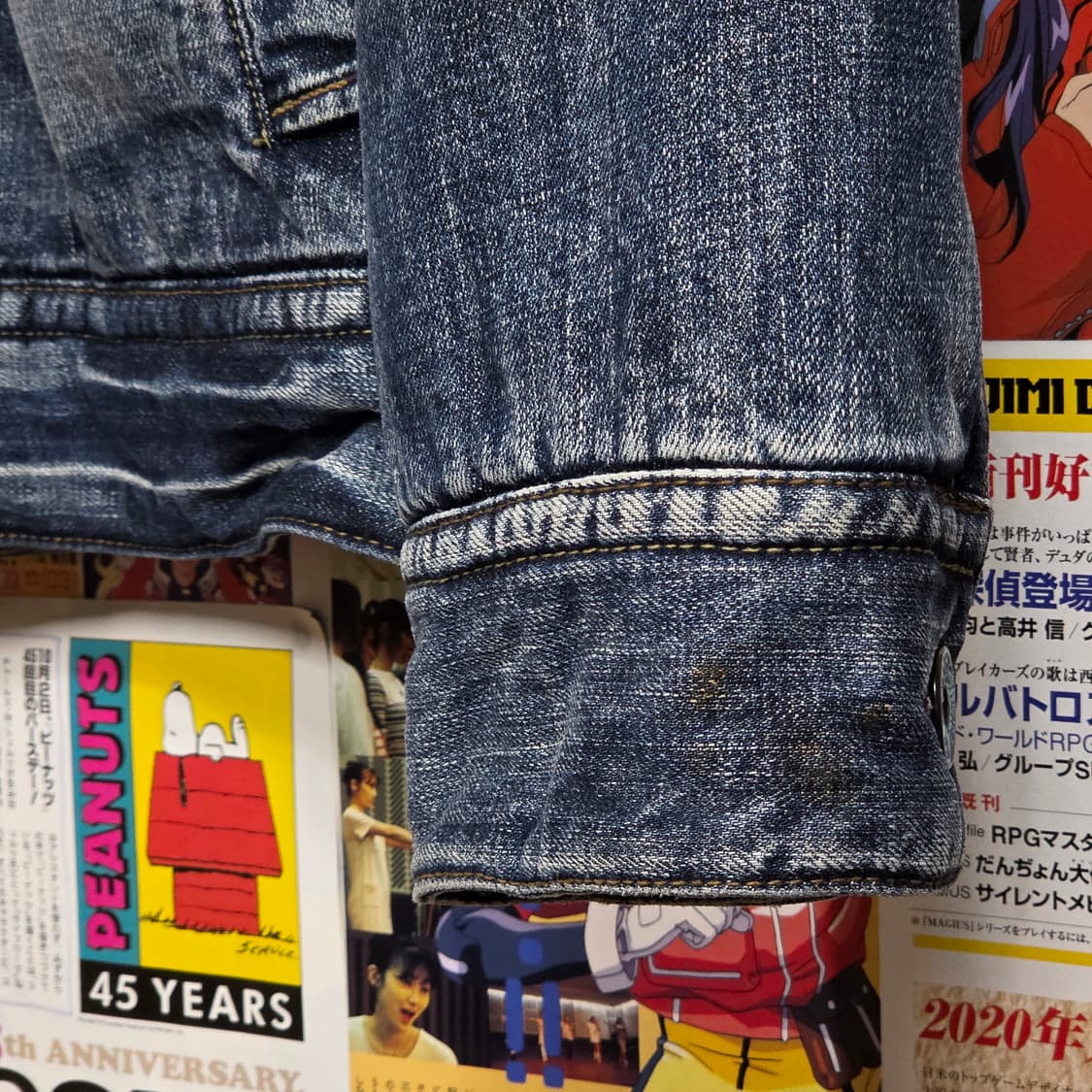 빈티지 중청 워싱 스티치 쉐르파 데님 자켓 상품이미지5