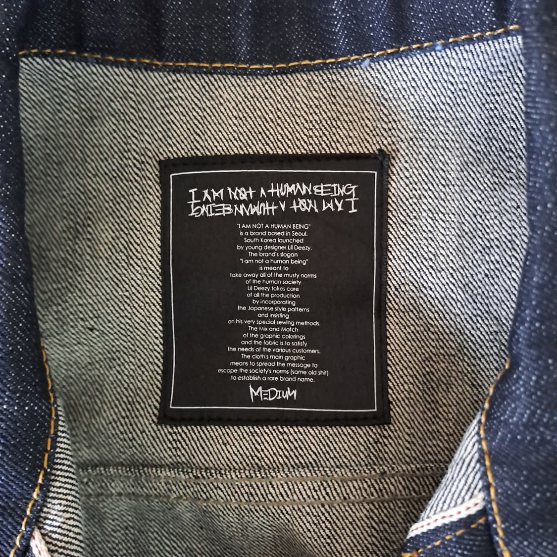 (새제품 택포) 아임낫휴먼비잉 인디고 트러커 자켓 L B579 상품이미지9