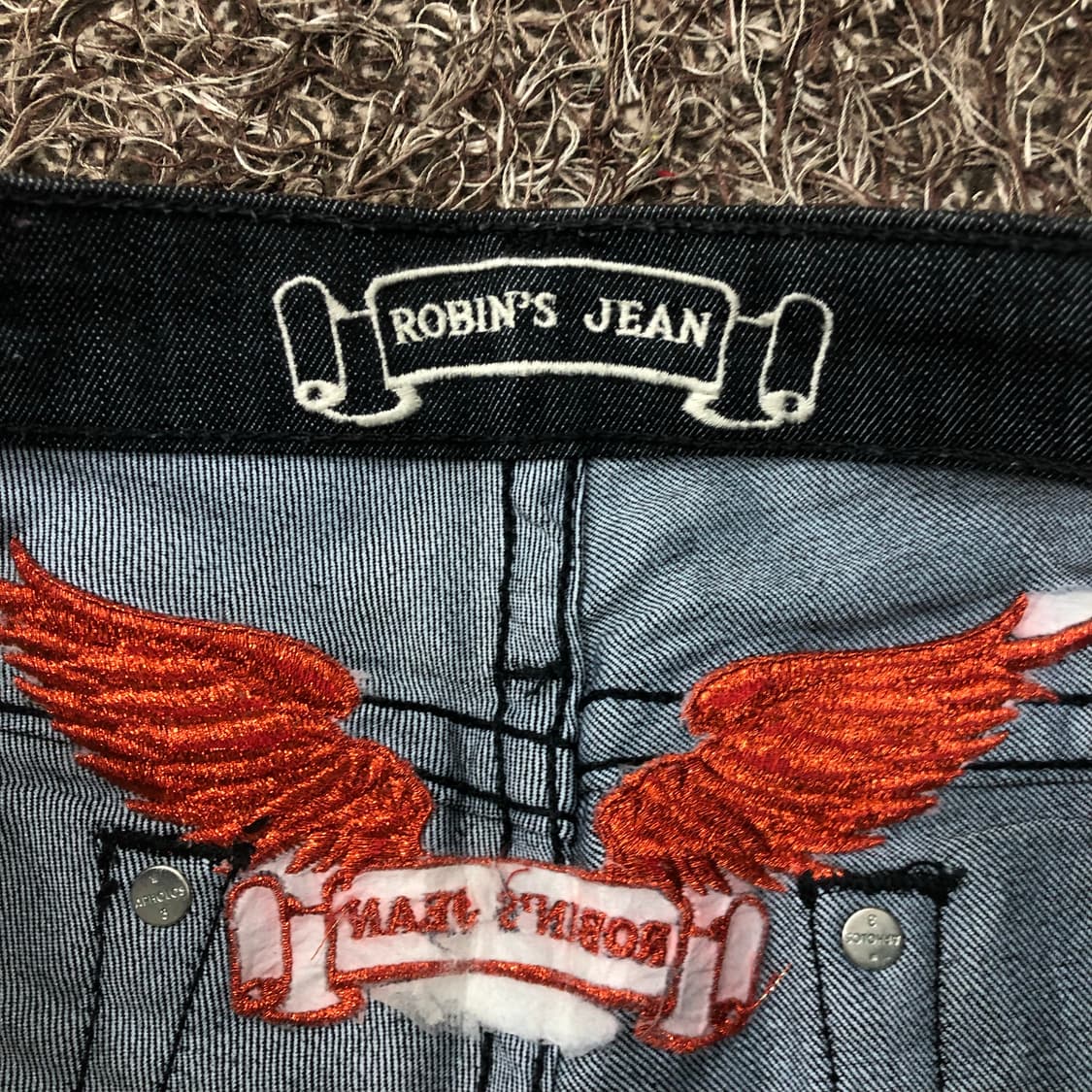 26 로빈스진 블랙 워싱 데님 팬츠 상품이미지4