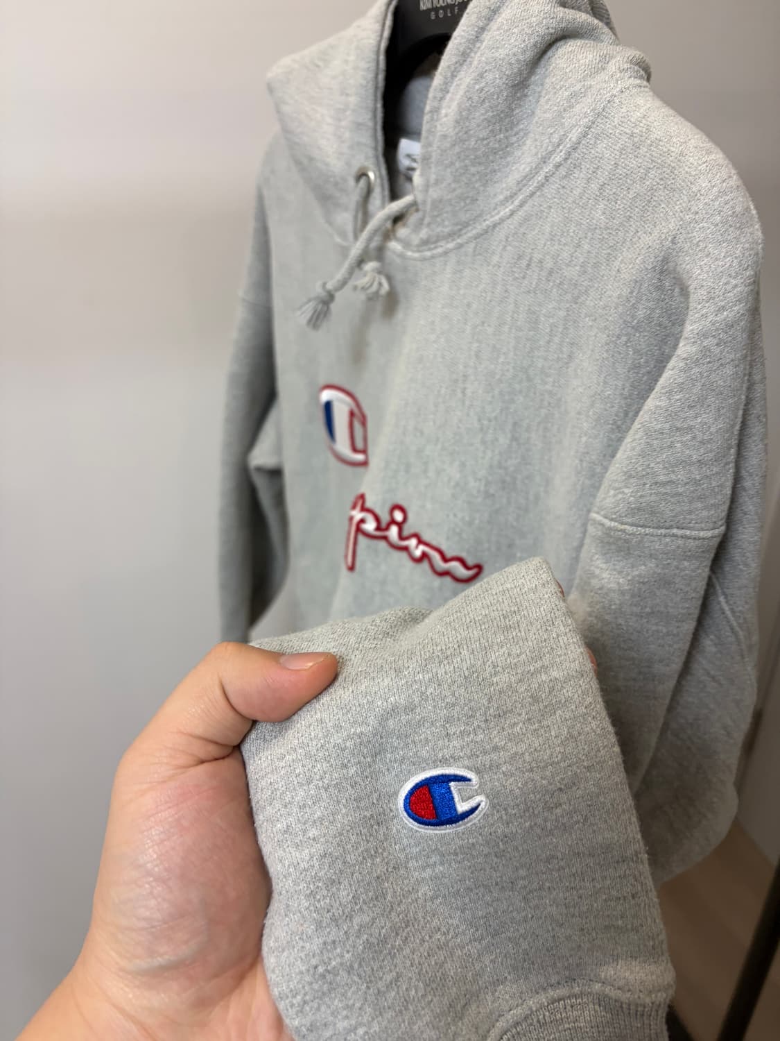 (M) champion 챔피온 리버스위브 블루택 후드티 상품이미지2