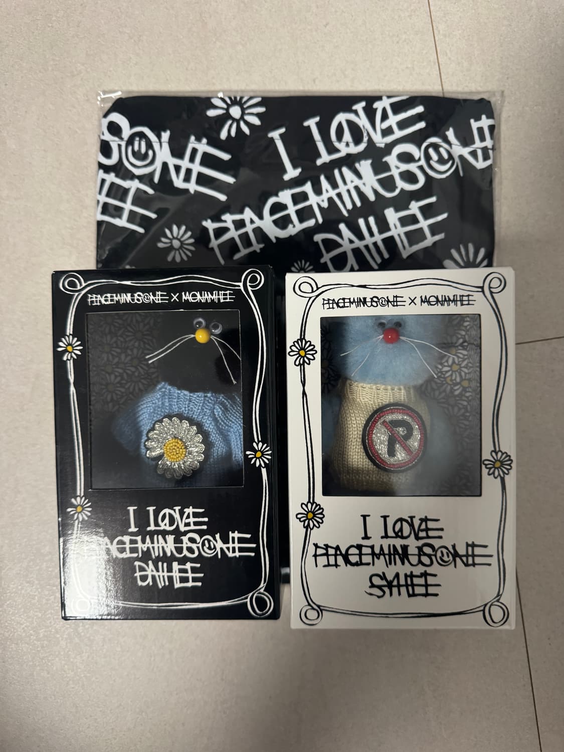 피스마이너스원 x 모남희 데희, 지희, 드로우스트링 백 세트 상품이미지1