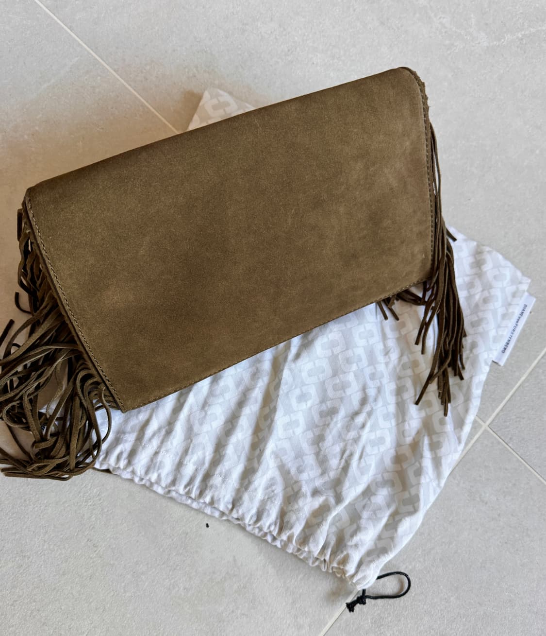 텍있는 새상품DIANE von FURSTENBERG 스웨이드 프린지 클러 상품이미지3