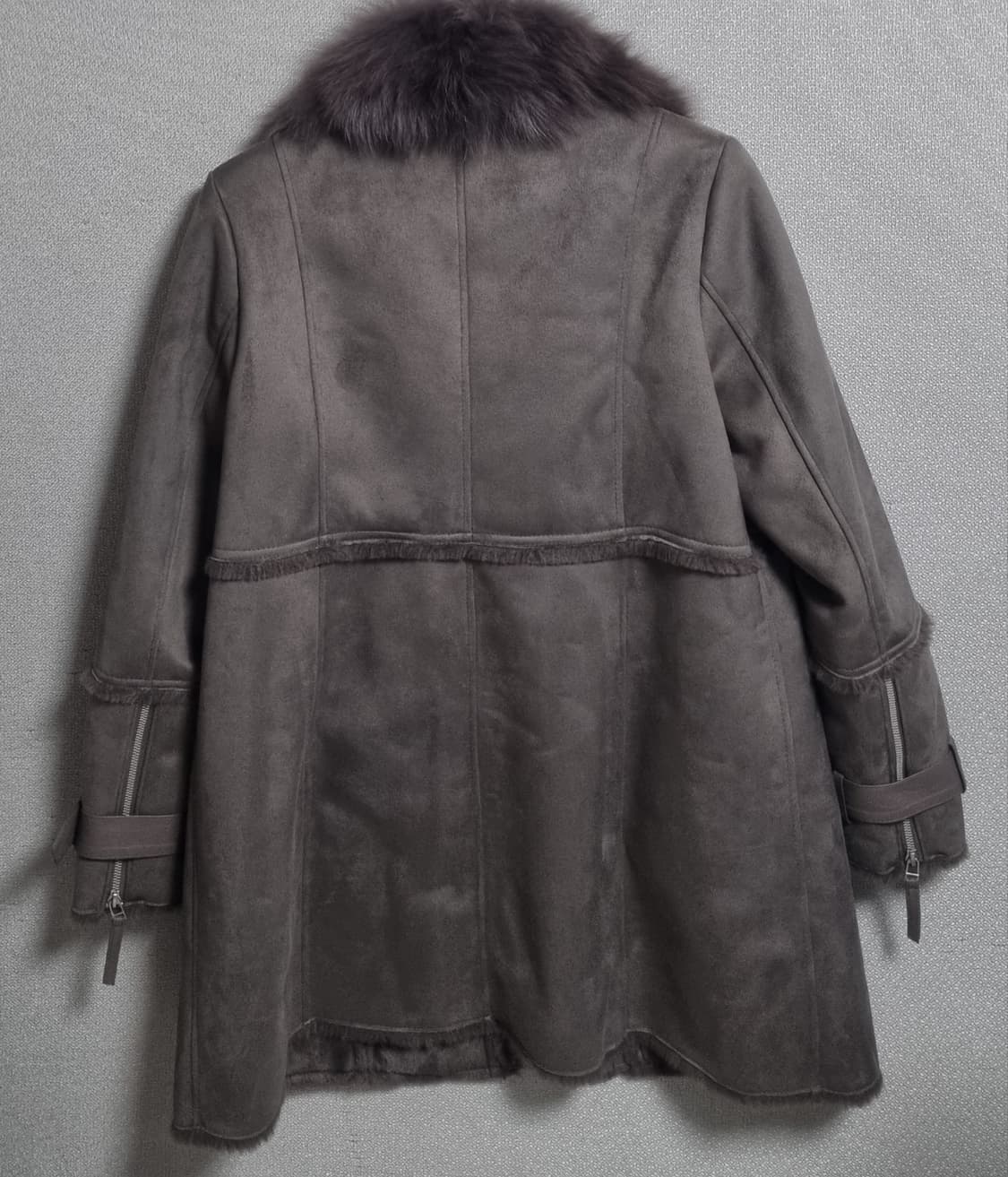 M (66) 다크브라운 페이크 무스탕 자켓 상품이미지3