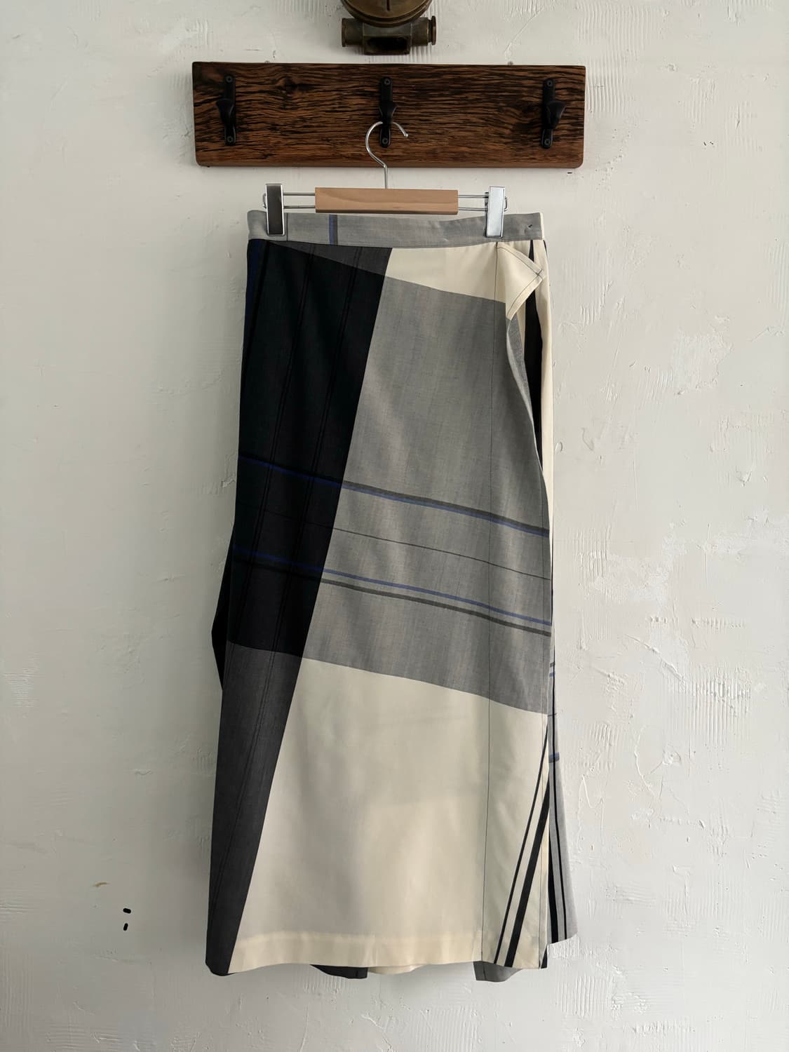 Y’s 요지야마모토 22AW 체크 패턴 롱 스커트 상품이미지7