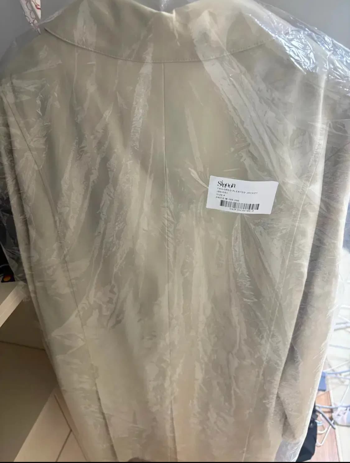 sinoon 시눈 tailored pleated jacket (beige 상품이미지2