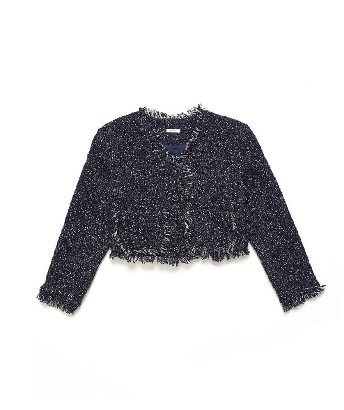 누아르나인 프린지 트위드 울 누빔 자켓 상품이미지1