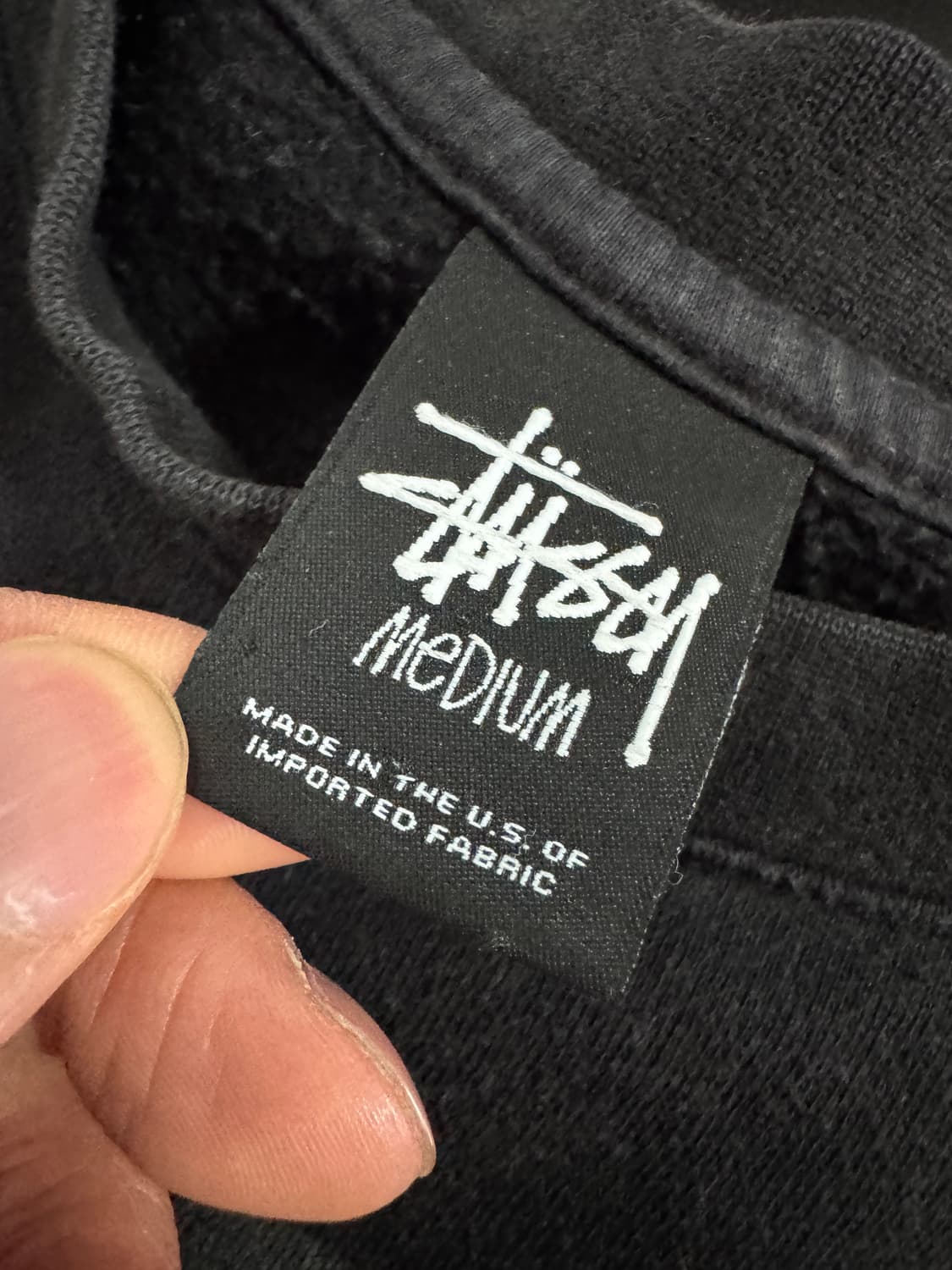 희귀!! 스투시 Stussy N4 카모 기모 맨투맨 블랙 M 상품이미지3