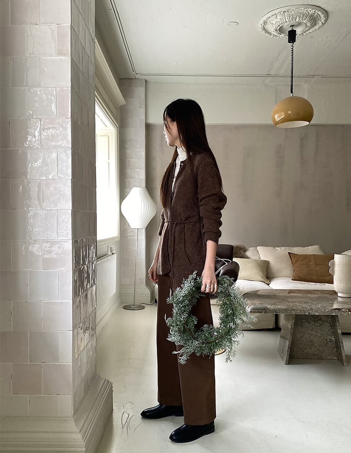 킨다베이지(page) 사브레 알파카 스트링 가디건 상품이미지3