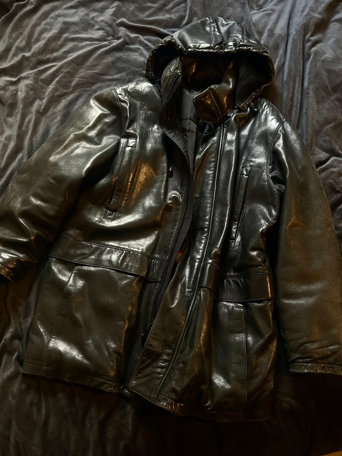 Sheep Skin Fireman Leather Coat Jacket 상품이미지1