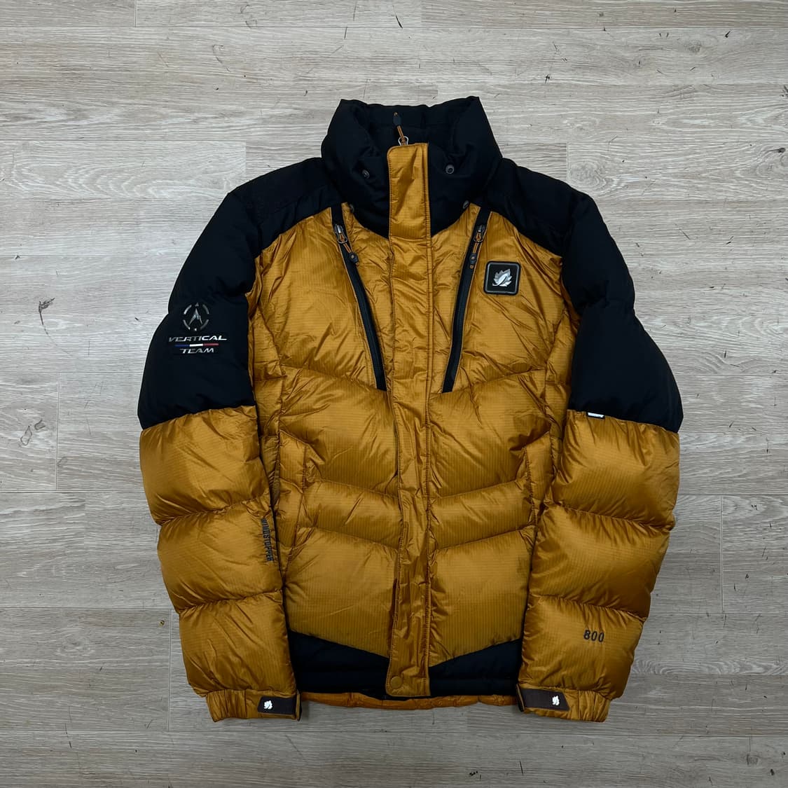 라푸마 구스다운 800 배색 후드 푸퍼패딩 점퍼 [머스타드] S/90 상품이미지1