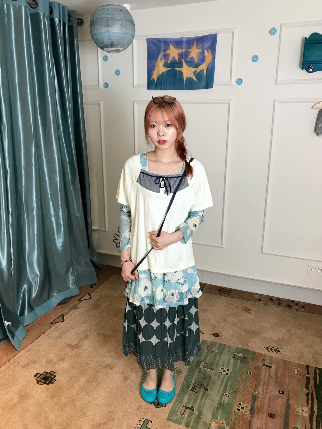 시원한 블루 컬러감이 돋보이는 청량한 여름 모리걸 룩🩵 상품이미지1