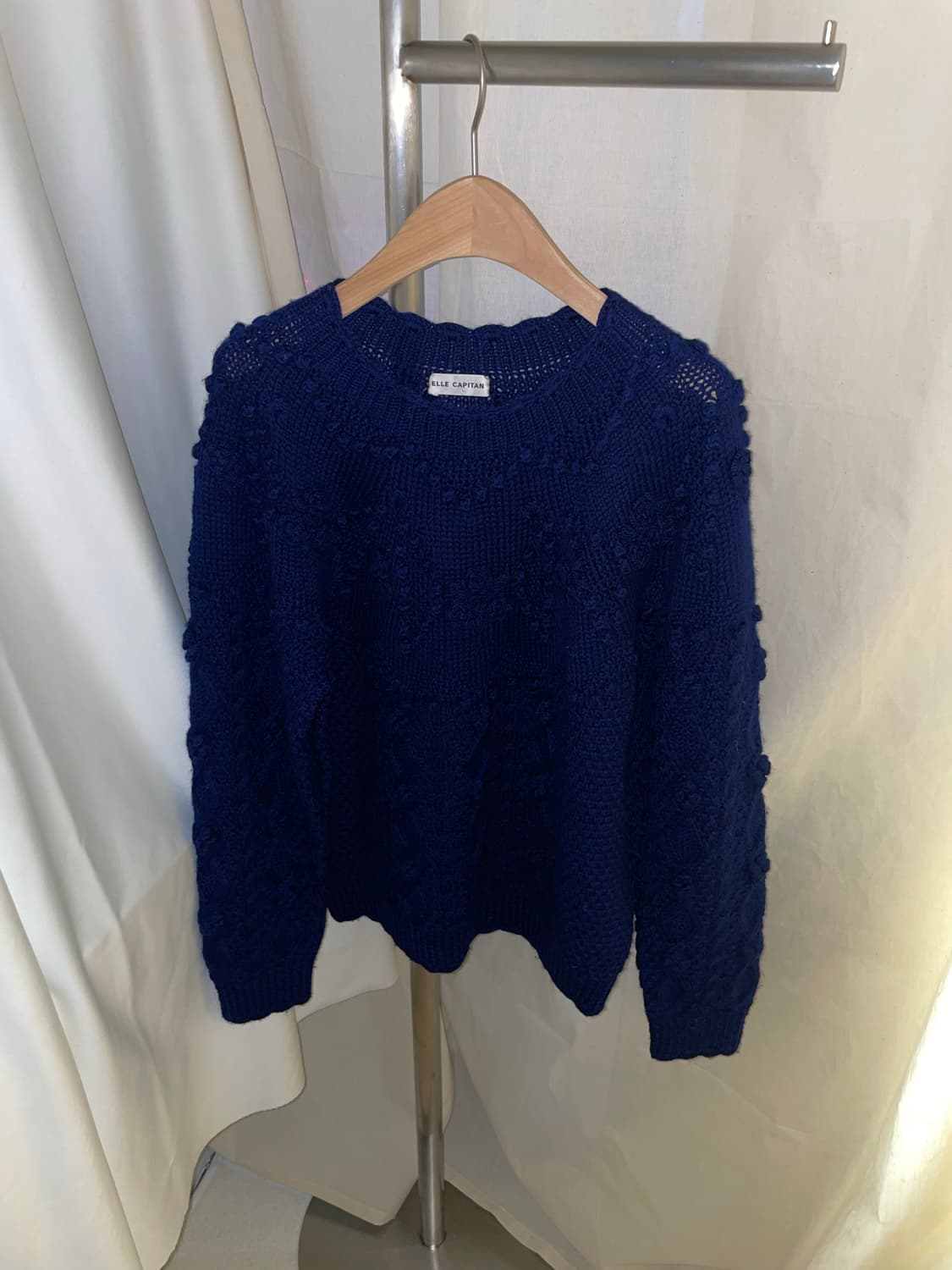vintage blue pompom scalloped wool knit 상품이미지1