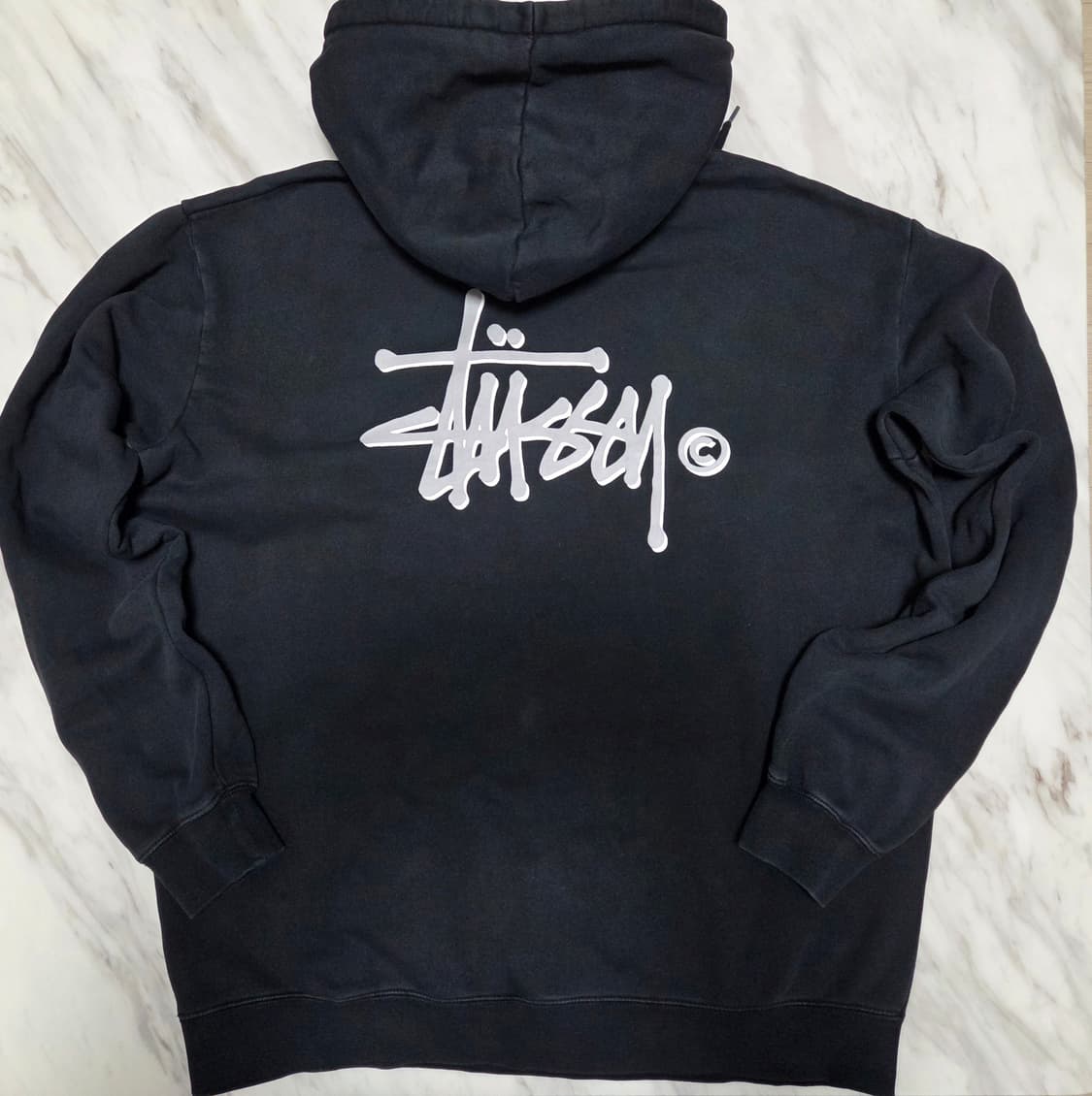 스투시 베이직 블랙 후드티 상품이미지1