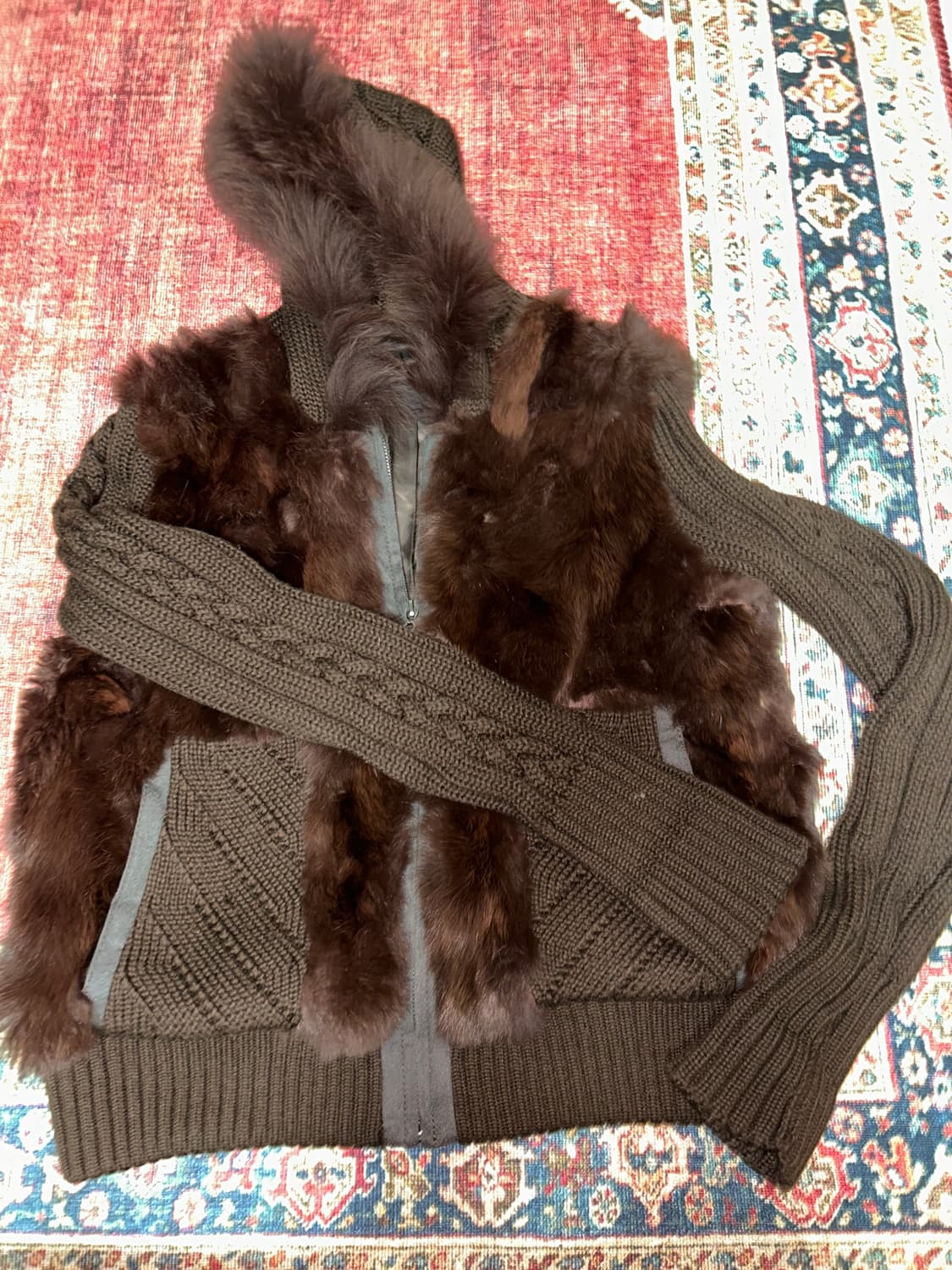 토끼털 니트 자켓 브라운 상품이미지2