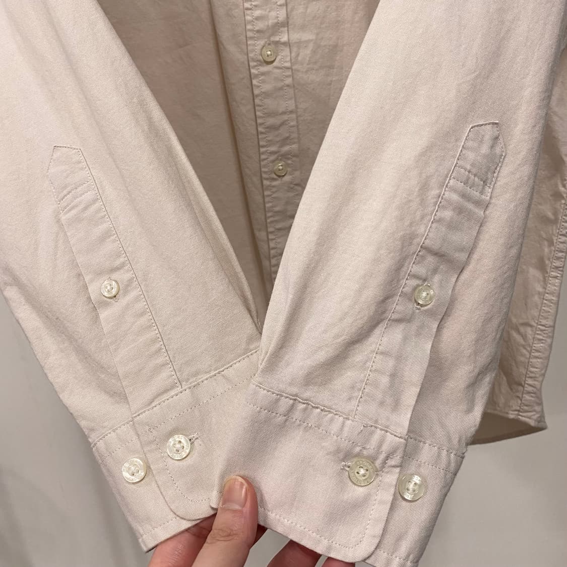 브룩스브라더스 스트레치 코튼 옥스포드 셔츠 연베이지 상품이미지5