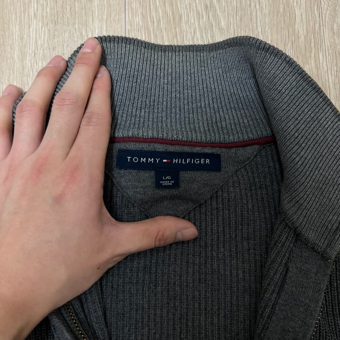 타미힐피거 미니플래그 코튼 니트집업 L/100  상품이미지4