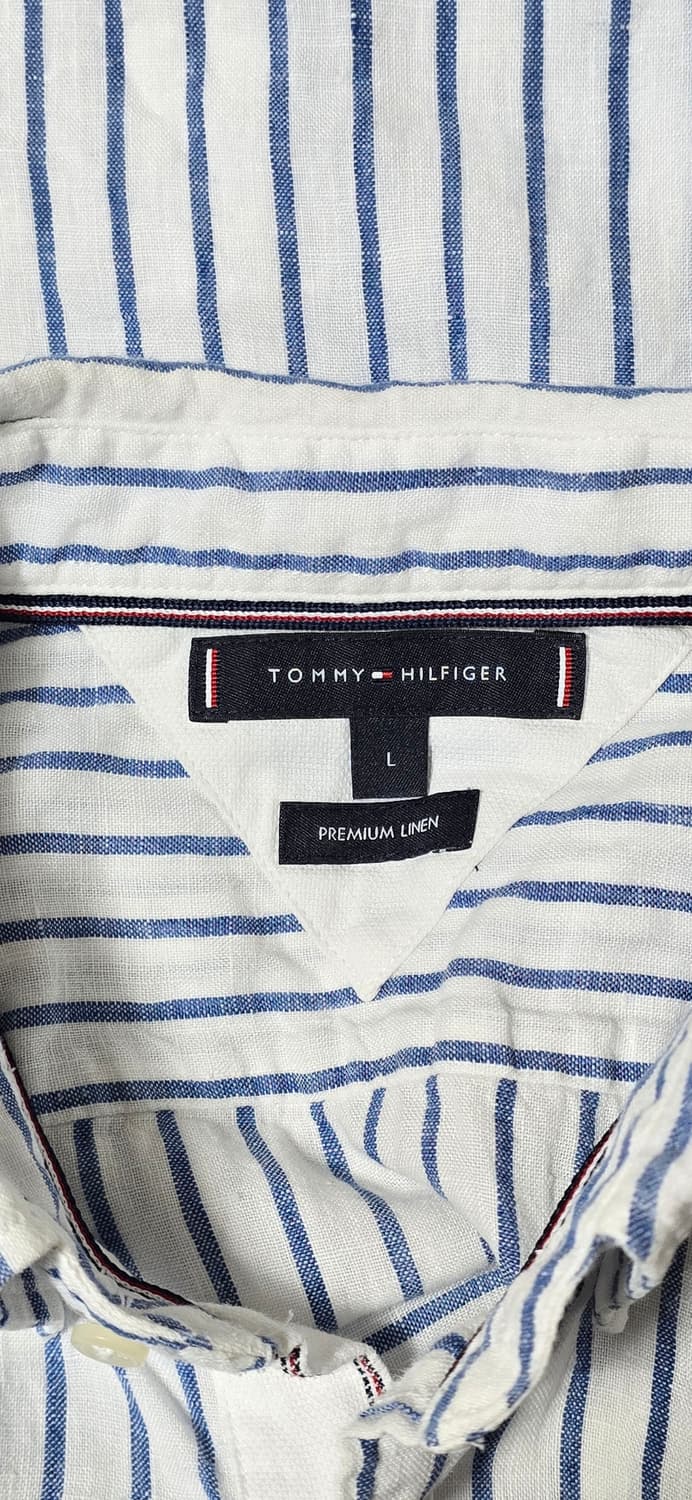 타미힐피거 린넨 스트라이프 셔츠 L 상품이미지3