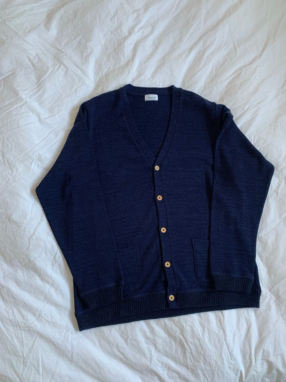 네이비 우드 가디건 상품이미지2