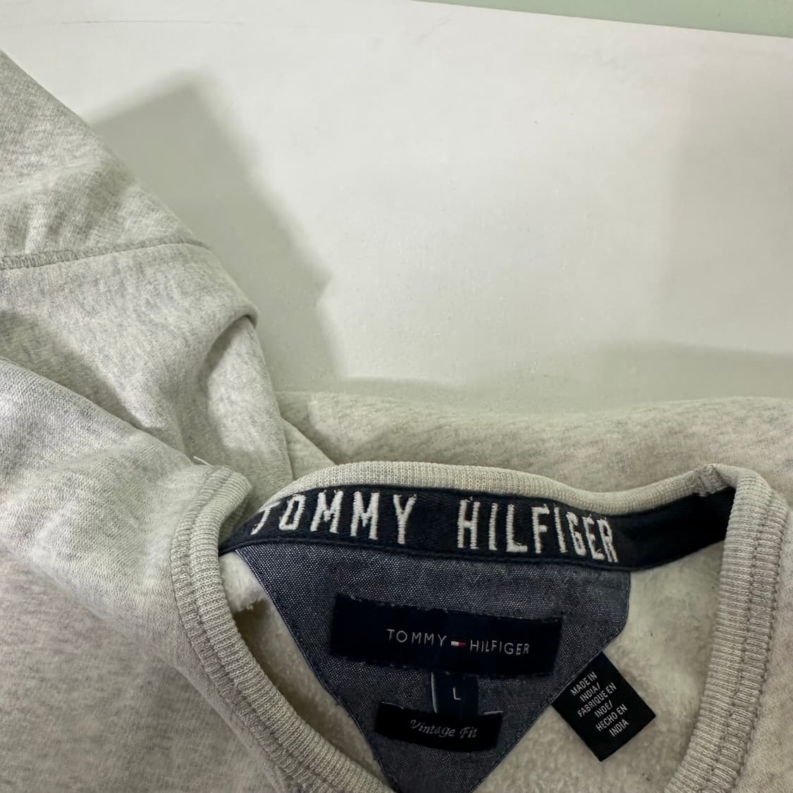 L 타미힐피거 빈티지핏 오트그레이 오버핏 빈티지로고 맨투맨 상품이미지6