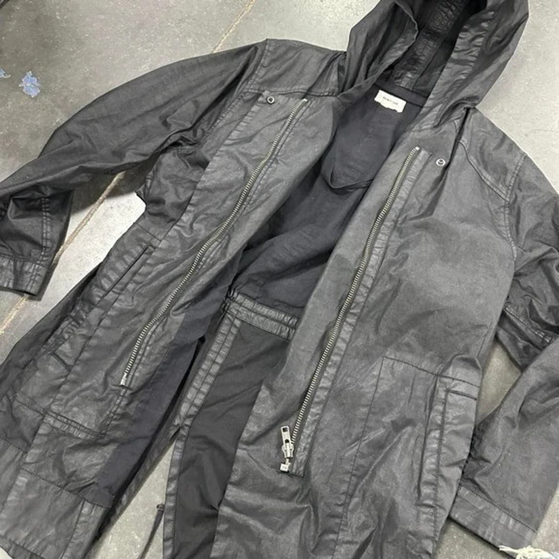 헬무트 랭 코팅 캔버스 비대칭 후드 자켓 상품이미지2