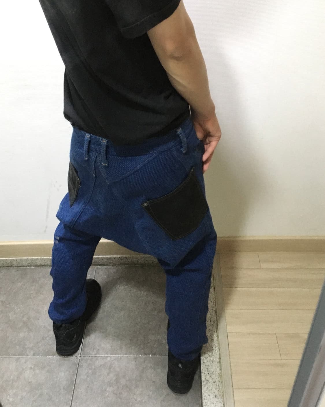 준야 와타나베 15SS 사시코 레더 패치 사루엘 팬츠 상품이미지3