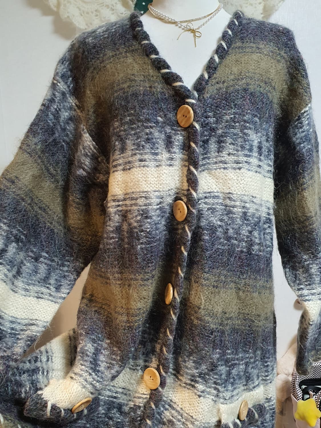 [모리걸] 빈티지 무늬 롱 가디건 상품이미지2