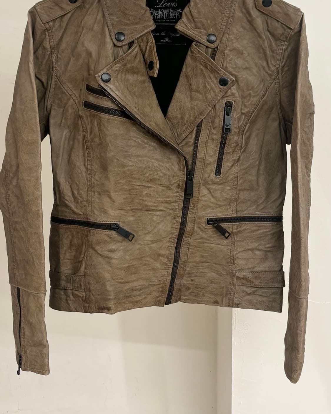 리바이스 브라운 모토 레더 자켓 상품이미지5