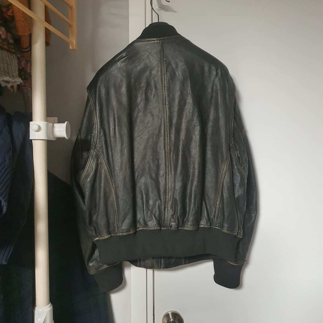 [M] 자라 빈티지 워싱 가죽 자켓 (양가죽) 상품이미지2