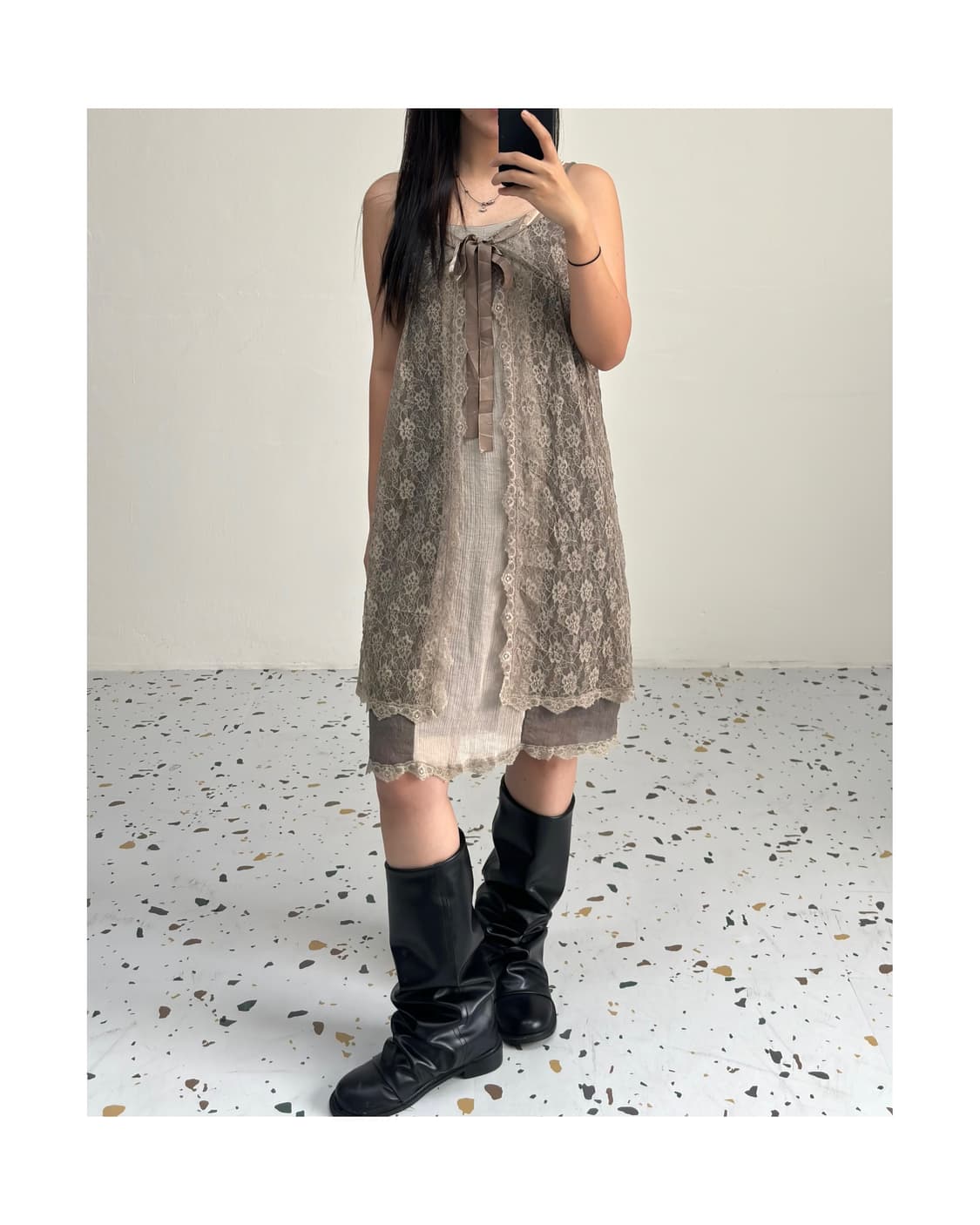 빈티지 레이어드 원피스 상품이미지1