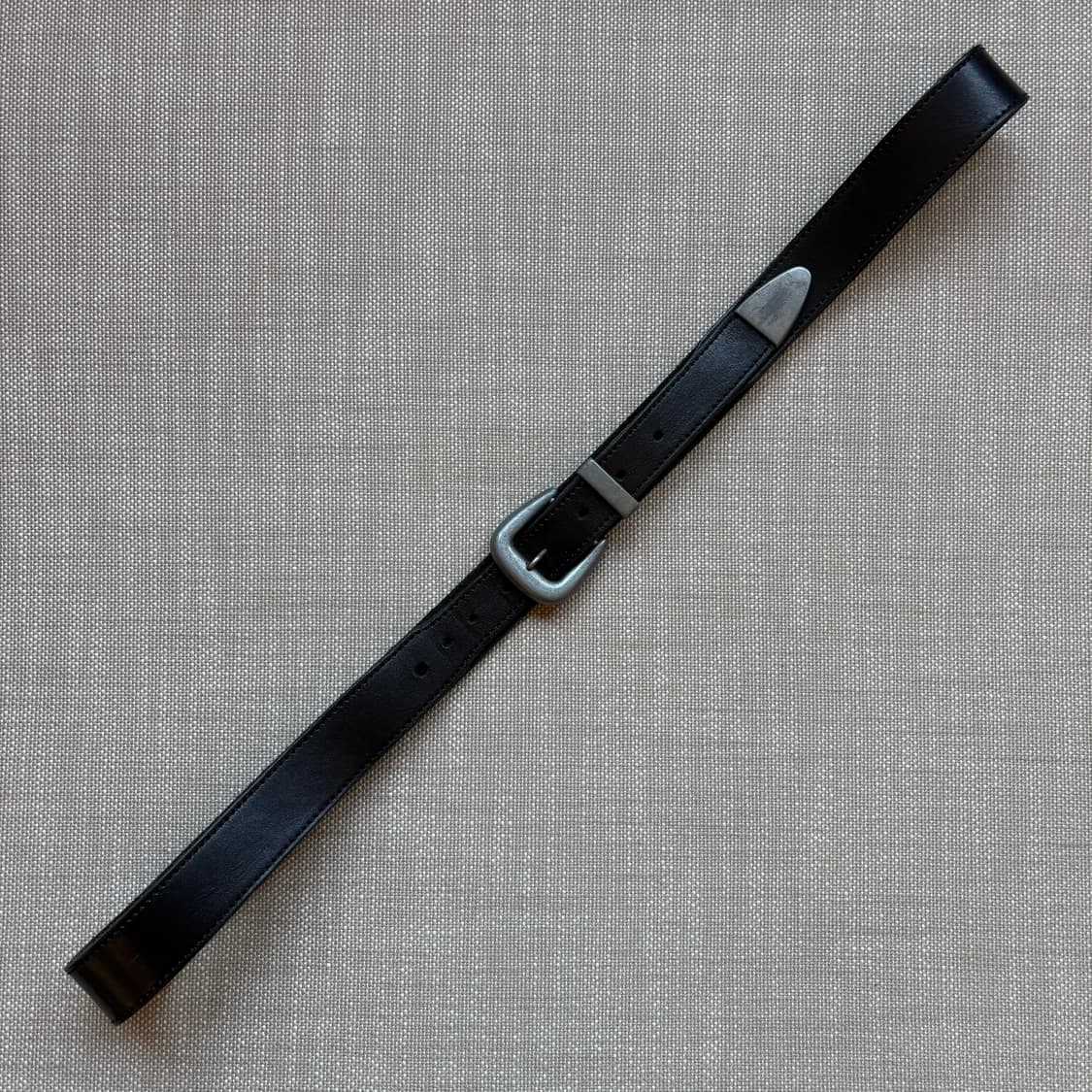 [42] 80s USA DOCKERS 블랙 풀 그레인 레더 레인저 벨트 상품이미지3