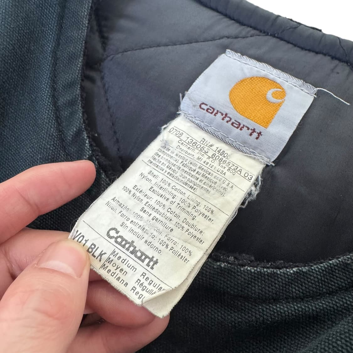 칼하트 블랙 빈티지 덕 캠퍼스 조끼 상품이미지4